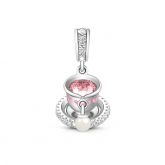 Exquisite Tea Cup Pendant Sterling Silver