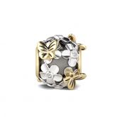 Butterfly and Flower Charm Sterling Silver