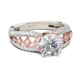 Two Tone Round Cut Sterling Silver Ring