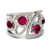 Jeulia Art Deco Sterling Silver Cocktail Ring