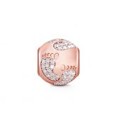 Rose Gold Tone Baby's Footprints Charm Sterling Silver