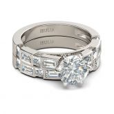 Classic Round Cut Sterling Silver Ring Set