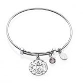 Cut Out Monogram Bangle Sterling Silver