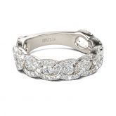 Interlock Round Cut Sterling Silver Women's Band