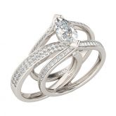 Jeulia Interchangeable Marquise Cut Sterling Silver Ring Set