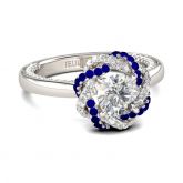 Floral Round Cut Sterling Silver Ring