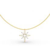 Jeulia Two Tone Star Sterling Silver Necklace