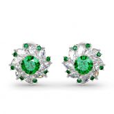 Jeulia Halo Round Cut Sterling Silver Stud Earrings