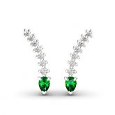 Jeulia Royal Emerald Green Climber Earrings