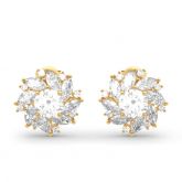 Halo Round Cut Sterling Silver Stud Earrings
