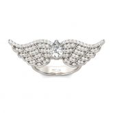 Jeulia Angel Wings Pear Cut Sterling Silver Ring