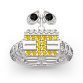 Jeulia Robot WALL-E Inspired Sterling Silver Ring