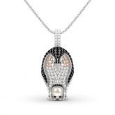 Jeulia Father/Mother & Baby Penguin Sterling Silver Necklace