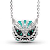 Jeulia "Appear and Disappear at Will" Cat Sterling Silver Enamel Necklace