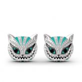 Jeulia "Appear and Disappear at Will" Cat Sterling Silver Enamel Earrings