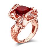 Jeulia Romantic Rose Gold Tone Cushion Cut Sterling Silver Mermaid Ring