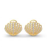 Jeulia Sea Shell Sterling Silver Stud Earrings