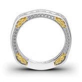 Jeulia Irregular Two Tone Sterling Silver Women's Band