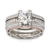 Jeulia Interchangeable Round Cut Sterling Silver Ring Set
