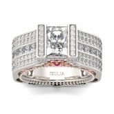 Jeulia Milgrain Radiant Cut Sterling Silver Ring
