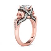Jeulia Unique Round Cut Sterling Silver Skull Ring