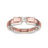 Jeulia Two Tone Bowknot Sterling Silver Women's Band