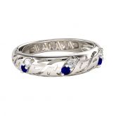 Jeulia Hollow Round Cut Sterling Silver Men's Band