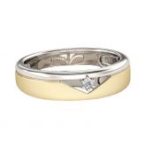 Jeulia Two Tone Sterling Silver Men's Band