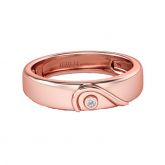 Jeulia Rose Gold Tone Heart Design Sterling Silver Women's Band