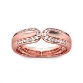 Jeulia Rose Gold Tone Round Cut Sterling Silver Women's Band