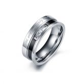 Jeulia Engraved Two Tone Titanium Steel Ring