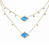 Jeulia Stardust Opal Double Layered Necklace