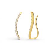 Curved Sterling Silver Climber Earrings
