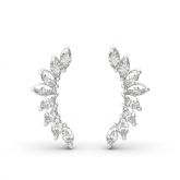 Jeulia Leaves Marquise Cut Sterling Silver Climber Earrings
