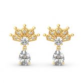 Jeulia Crown Pear Cut Sterling Silver Drop Earring
