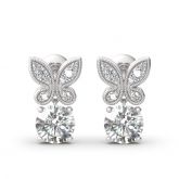 Jeulia Butterfly Round Cut Sterling Silver Drop Earrings