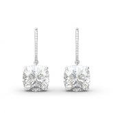 Jeulia Luxury Cushion Cut Sterling Silver Earrings