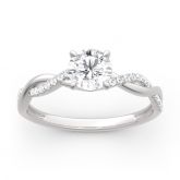 Jeulia Moissanite Twist Round Cut Gold Ring