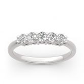 Jeulia Moissanite Five Stone Round Cut Gold Band