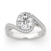 Jeulia Moissanite Twist Halo Round Cut Gold Ring