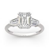 Jeulia Moissanite Three Stone Emerald Cut Gold Ring