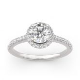 Jeulia Moissanite Halo Round Cut Gold Ring