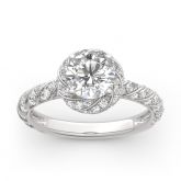 Jeulia Moissanite Floral Halo Round Cut Gold Ring