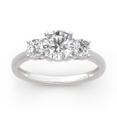 Jeulia Moissanite Three Stone Round Cut Gold Ring