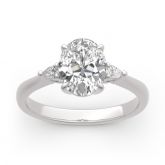 Jeulia Moissanite Three Stone Oval Cut Gold Ring