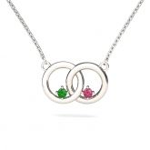 Jeulia Interlock Sterling Silver Women's Pendent Necklace