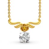 Jeulia Vintage Flower Round Cut Sterling Silver Necklace