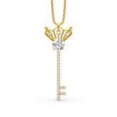 Jeulia Crown And Key Round Cut Sterling Silver Necklace