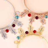 Bangle Bracelet with Kids Charms in Sterling Silver