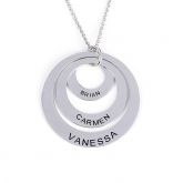 Jeulia Three Disc Engraved Necklace Sterling Silver